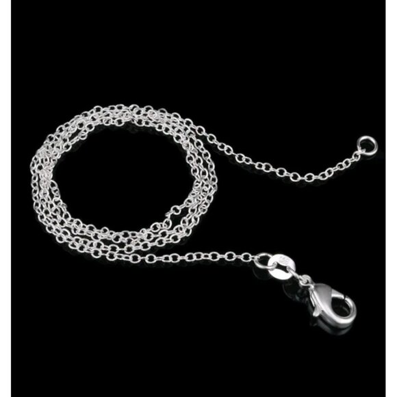 925 Sterling Silver 22" Rolo Chain 1mm Necklace Lobster Claw Clasp Jewelry - Picture 1 of 3
